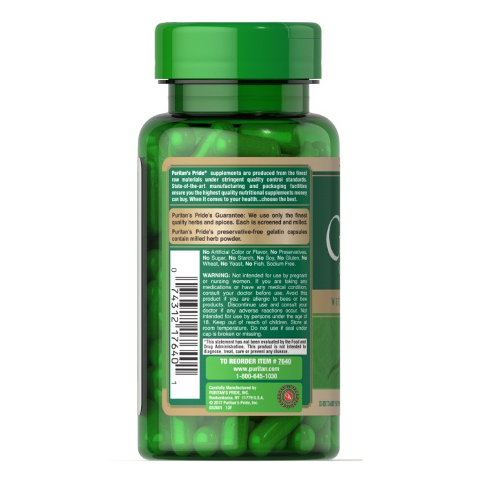 Натуральна добавка Puritan's Pride Ginseng Complex with Royal Jelly, 50 капсул