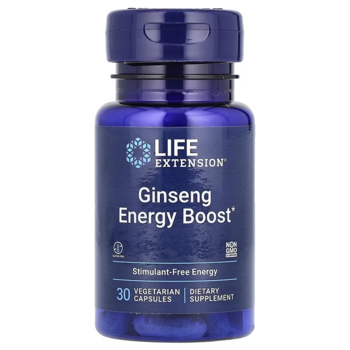Натуральна добавка Life Extension Ginseng Energy Boost, 30 вегакапсул