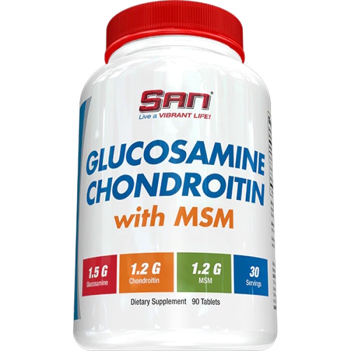 Препарат для суглобів і зв'язок SAN Glucosamine and Chondroitin with MSM, 90 таблеток