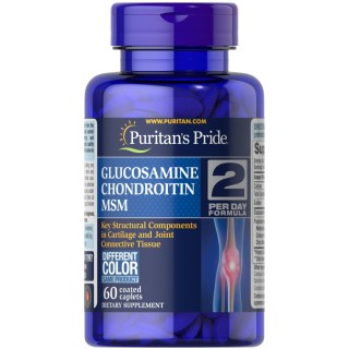 Препарат для суглобів і зв'язок Puritan's Pride Chondroitin Glucosamine MSM 2 Per Day Formula, 60 каплет