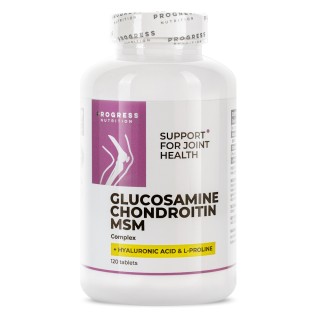 Препарат для суглобів і зв'язок Progress Nutrition Glucosamine Chondroitin MSM Complex, 120 таблеток