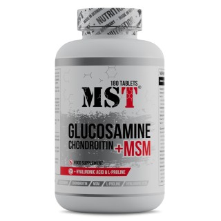 Препарат для суставов и связок MST Glucosamine Chondroitin MSM Hyaluronic Acid L-Proline, 180 таблеток