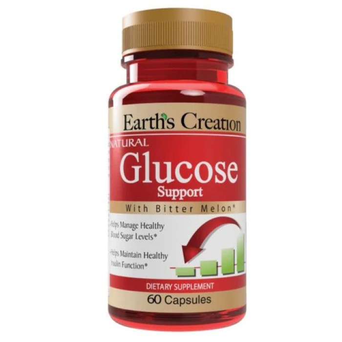 Натуральна добавка Earth‘s Creation Glucose Support, 60 капсул