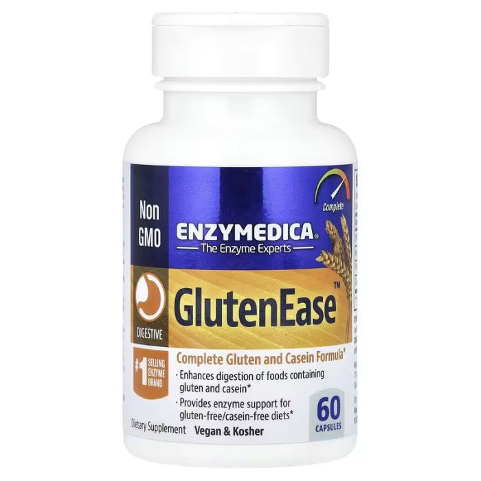 Натуральна добавка Enzymedica Gluten Ease, 60 капсул