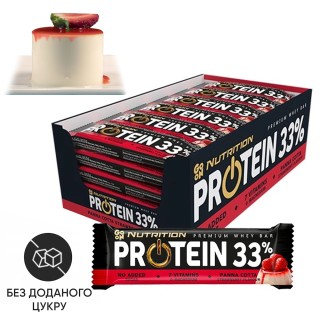 Батончик GoOn Protein 33% БЛОК, 25*50 грам Панакотта-полуниця