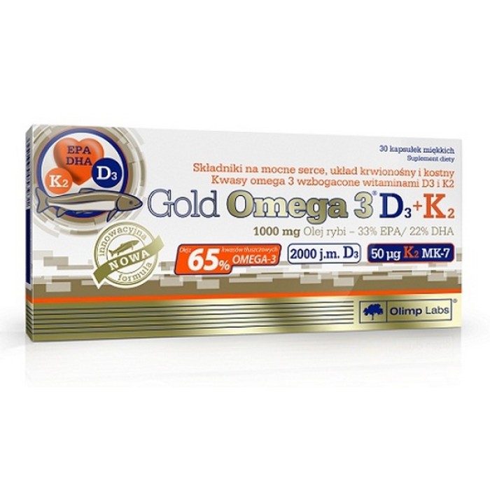 Жирні кислоти Olimp Gold Omega 3 D3 + K2, 30 капсул