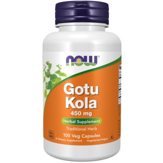 Естественная добавка NOW Gotu Kola 450 mg, 100 вегакапсул.