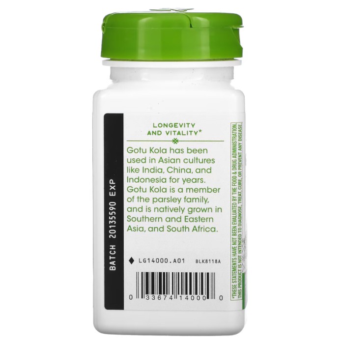 Натуральна добавка Nature's Way Gotu Kola Herb 950 mg, 100 вегакапсул