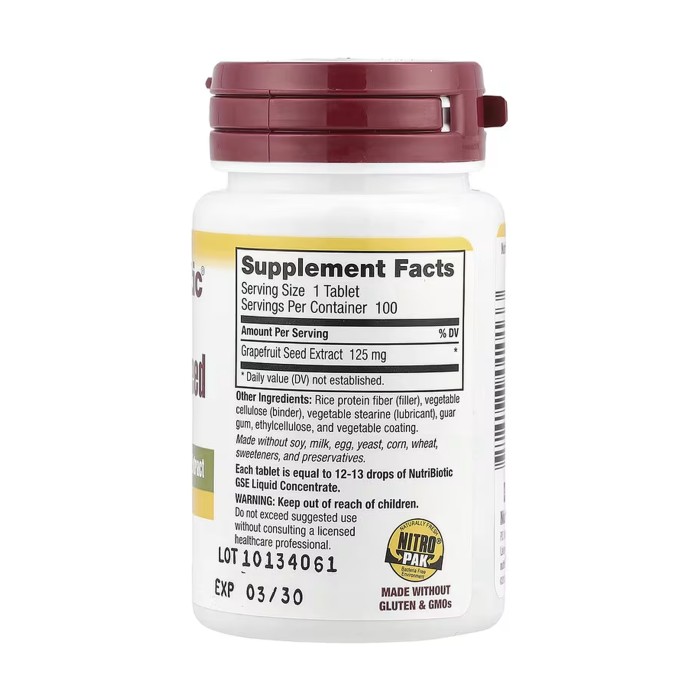 Екстракт насіння грейпфрута 125 мг - 100 таблеток