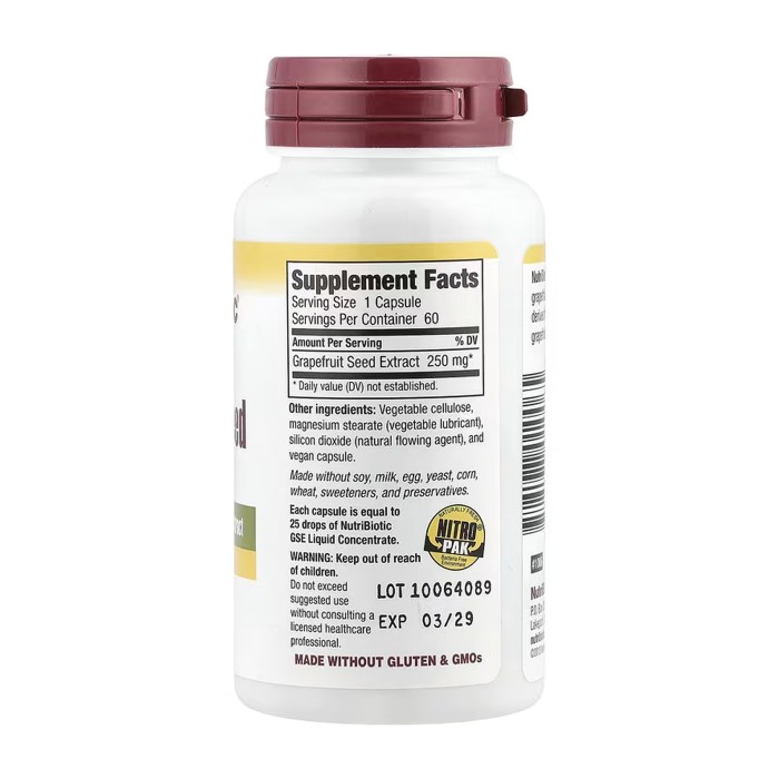 Экстракт семян грейпфрута 250 мг - 60 капсул