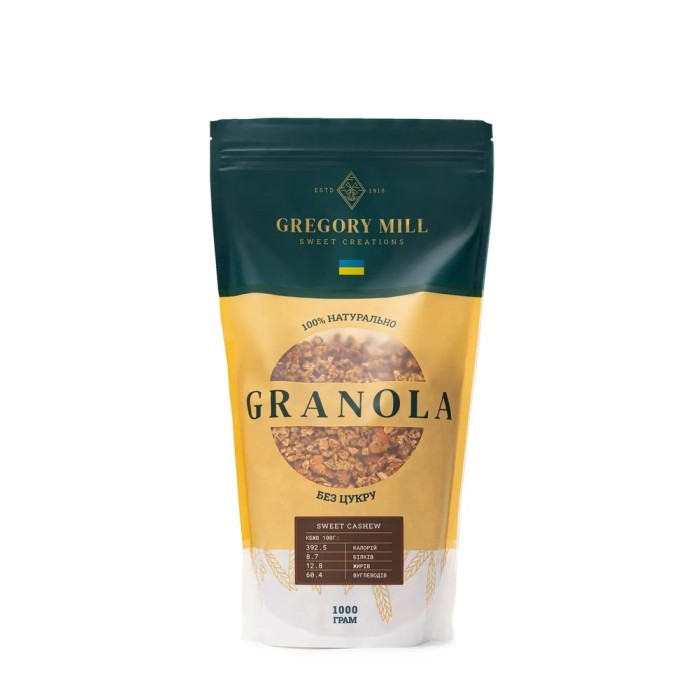 Заменитель питания Gregory Mill Granola Sweet Cashew, 1 кг