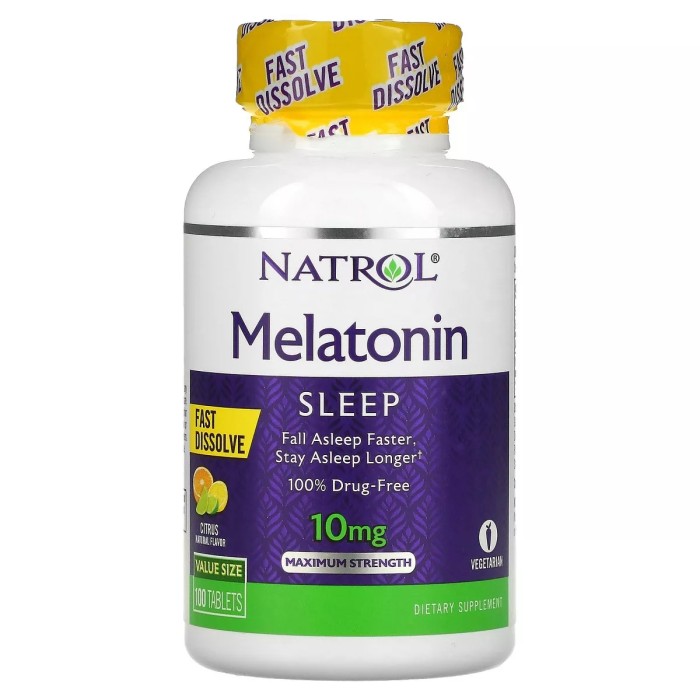 Натуральна добавка Natrol Melatonin 10mg Fast Dissolve, 100 таблеток Цитрус