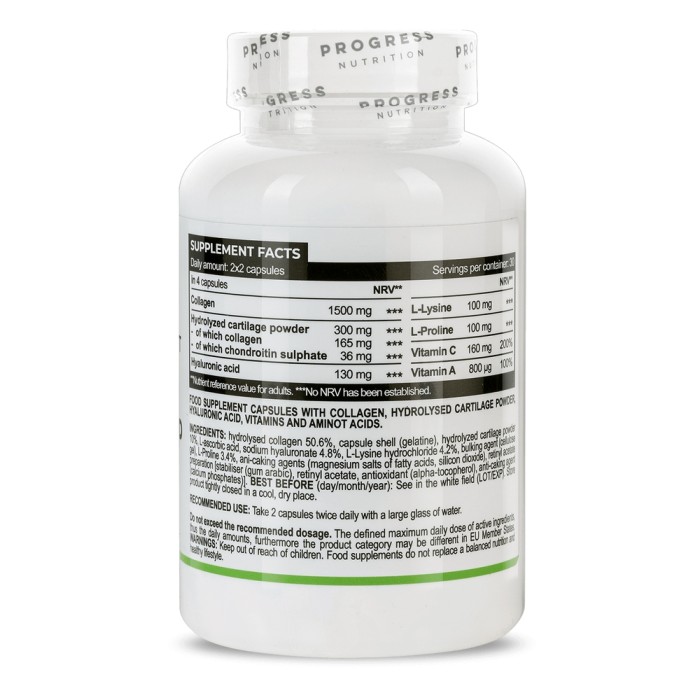 Препарат для суглобів і зв'язок Progress Nutrition Hyaluronic acid & Collagen, 120 капсул