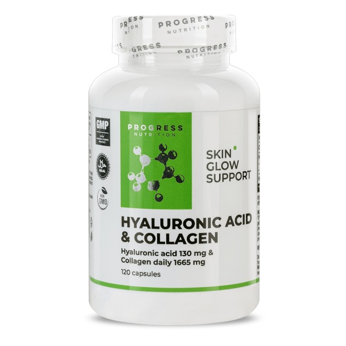 Препарат для суглобів і зв'язок Progress Nutrition Hyaluronic acid & Collagen, 120 капсул