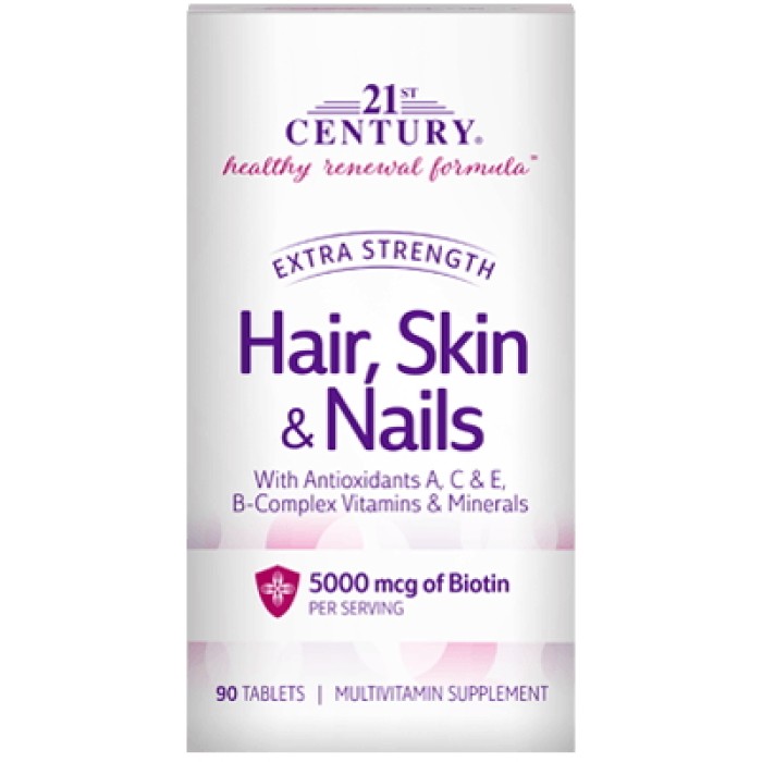 Вітаміни та мінерали 21st Century Hair Skin & Nails Extra Strength, 90 таблеток