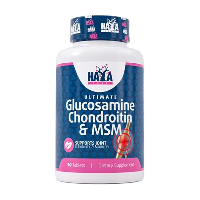 Препарат для суглобів і зв'язок Haya Labs Ultimate Glucosamine Chondroitin & MSM Complex, 90 таблеток