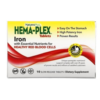 Вітаміни та мінерали Natures Plus Hema-Plex, 10 таблеток