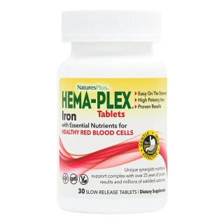 Вітаміни та мінерали Natures Plus Hema-Plex jar, 30 таблеток