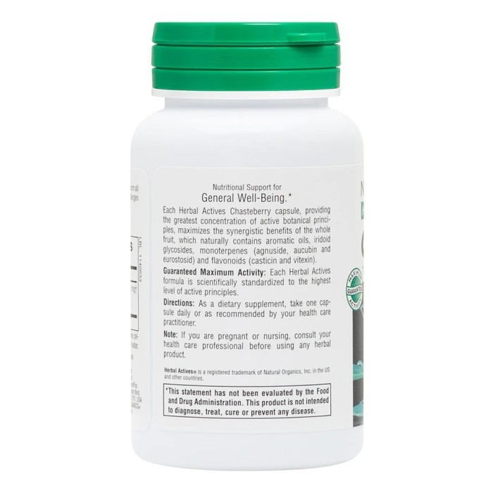 Натуральная добавка Natures Plus Herbal Actives Chasteberry 150 mg, 60 капсул