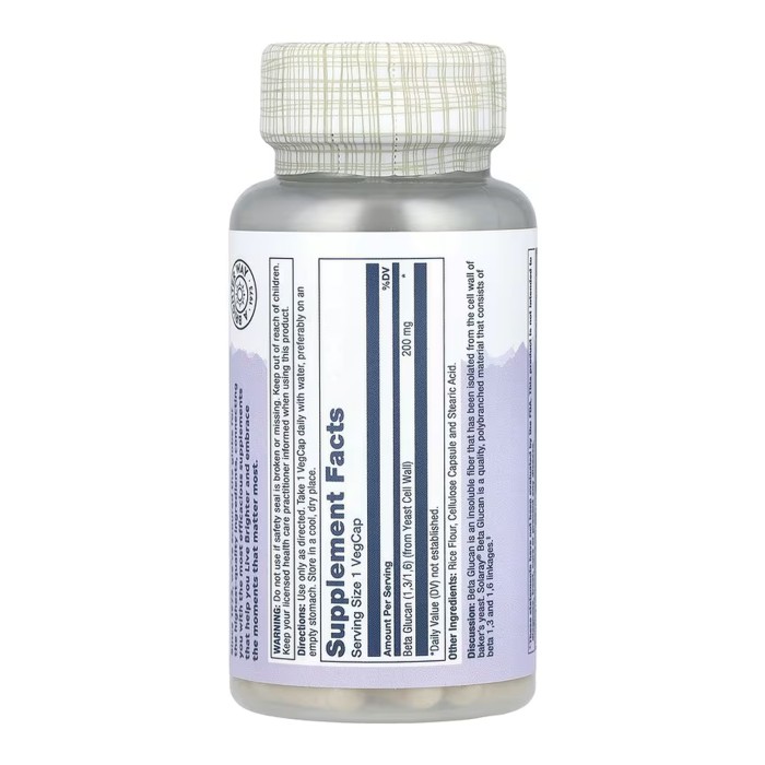 High Potency Beta Glucan 200mg - 30 vcaps