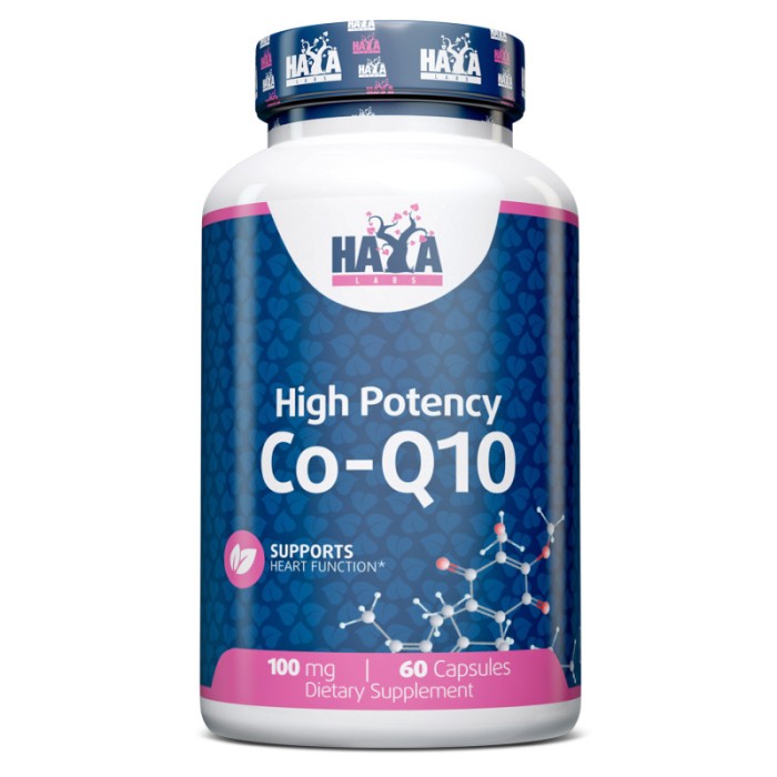 Натуральна добавка Haya Labs High Potency Co-Q10 100 mg, 60 капсул