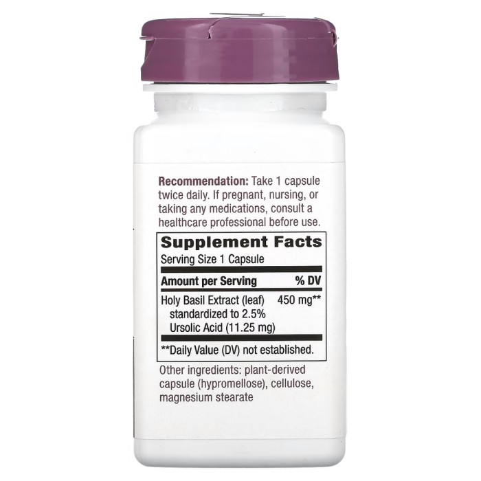 Натуральна добавка Nature's Way Holy Basil, 60 вегакапсул