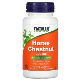 Естественная добавка NOW Horse Chestnut 300 mg, 90 вегакапсул.