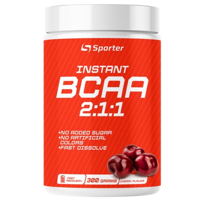 Амінокислота BCAA Sporter BCAA + Glutamine, 300 грам Вишня