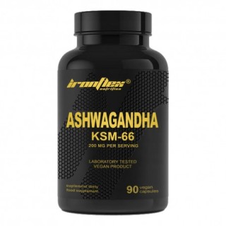 Натуральная добавка IronFlex Ashwagandha KSM-66, 90 вегакапсул.