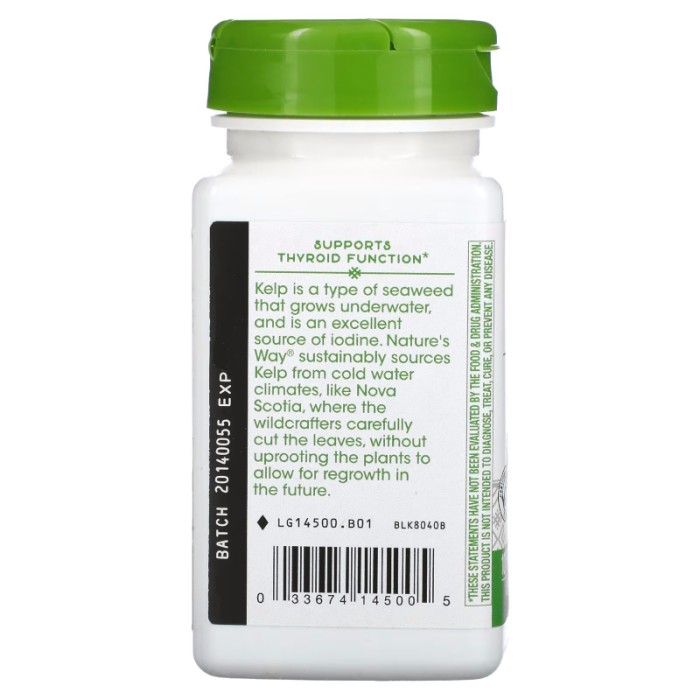 Вітаміни та мінерали Nature's Way Kelp, 100 вегакапсул