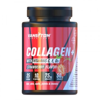 Препарат для суставов и связок Vansiton Collagen+, 250 грамм Клубника
