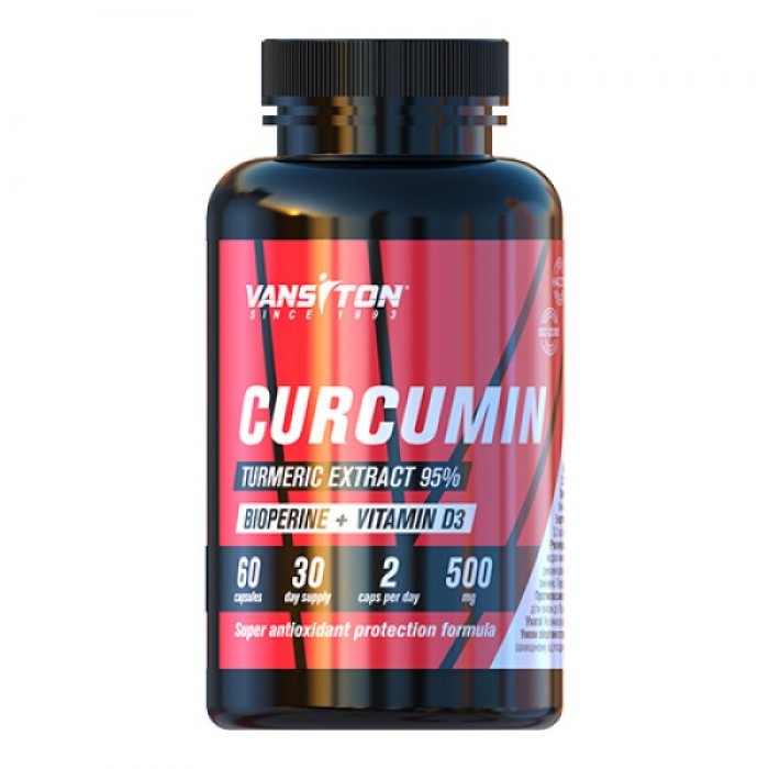 Натуральна добавка Vansiton Curcumin Bioperine Vitamin D3, 60 капсул