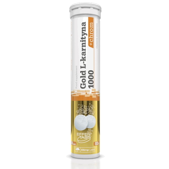 Жироспалювач Olimp Gold L-Carnitine 1000+Chrom, 20 таблеток,  апельсин