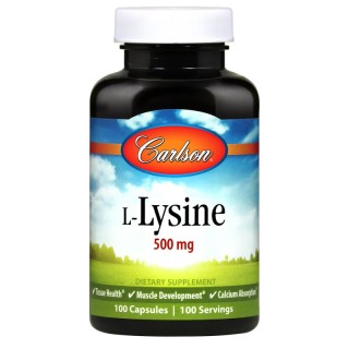 Аминокислота Carlson Labs L-Lysine, 100 капсул