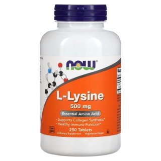 Аминокислота NOW L-Lysine 500 mg, 250 таблеток