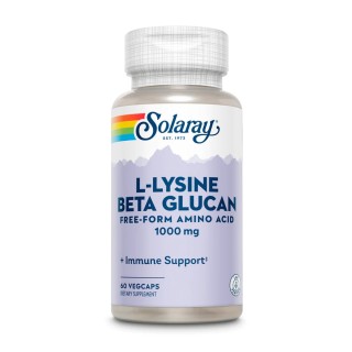 Амінокислота Solaray L-Lysine & Beta Glucan 1000 mg, 60 вегакапсул