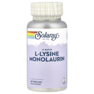Аминокислота Solaray L-Lysine Monolaurin, 60 вегакапсул.