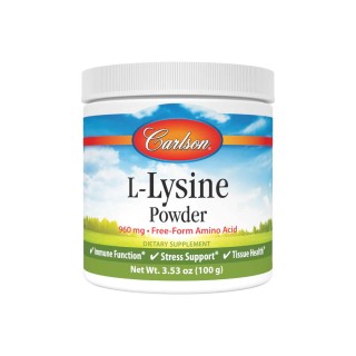 Аминокислота Carlson Labs L-Lysine Powder, 100 грамм