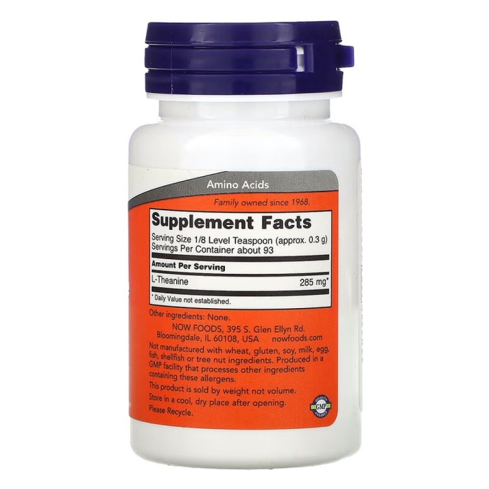 Амінокислота NOW L-Theanine, 28 грам