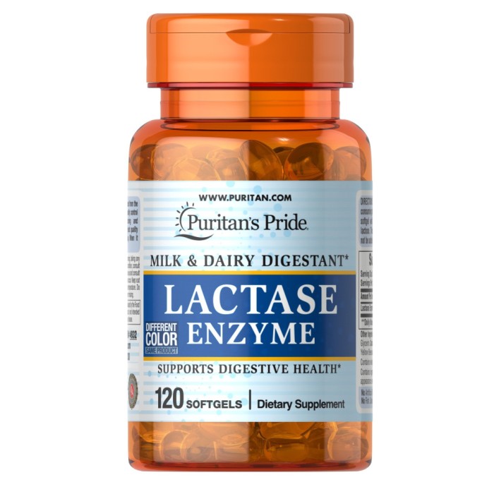Натуральна добавка Puritan's Pride Lactase Enzyme, 120 капсул