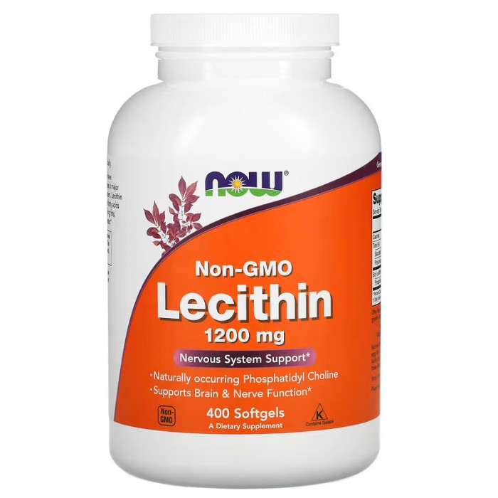 Натуральна добавка NOW Lecithin 1200 mg, 400 капсул