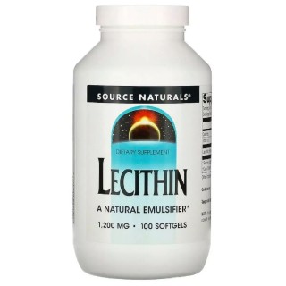 Натуральна добавка Source Naturals Lecithin 1200 mg, 100 капсул