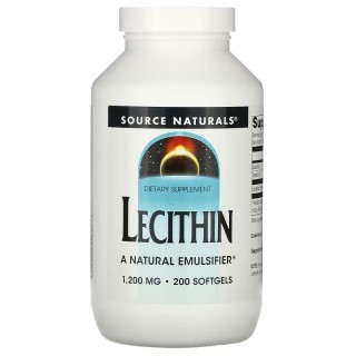 Натуральна добавка Source Naturals Lecithin 1200 mg, 200 капсул