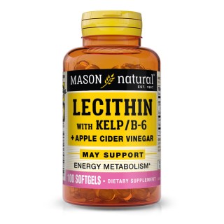 Натуральна добавка Mason Natural Lecithin With Kelp/Vitamin B6 Plus Cider Vinegar, 100 капсул