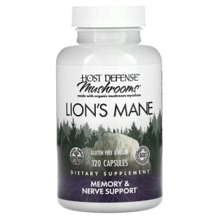 Натуральна добавка Host Defense Lion's Mane, 120 вегакапсул