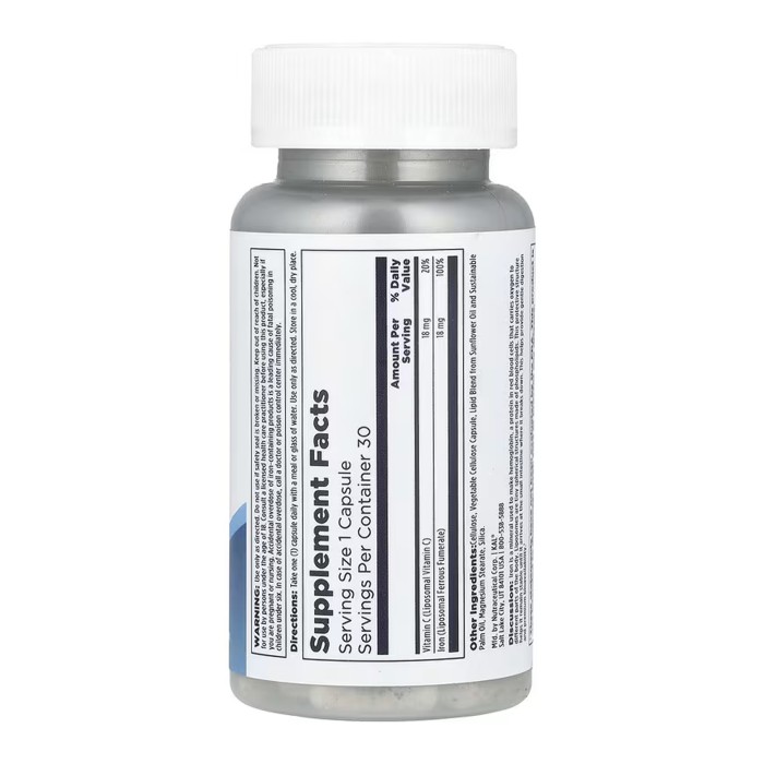 Liposomal Iron 18mg - 30 vcaps