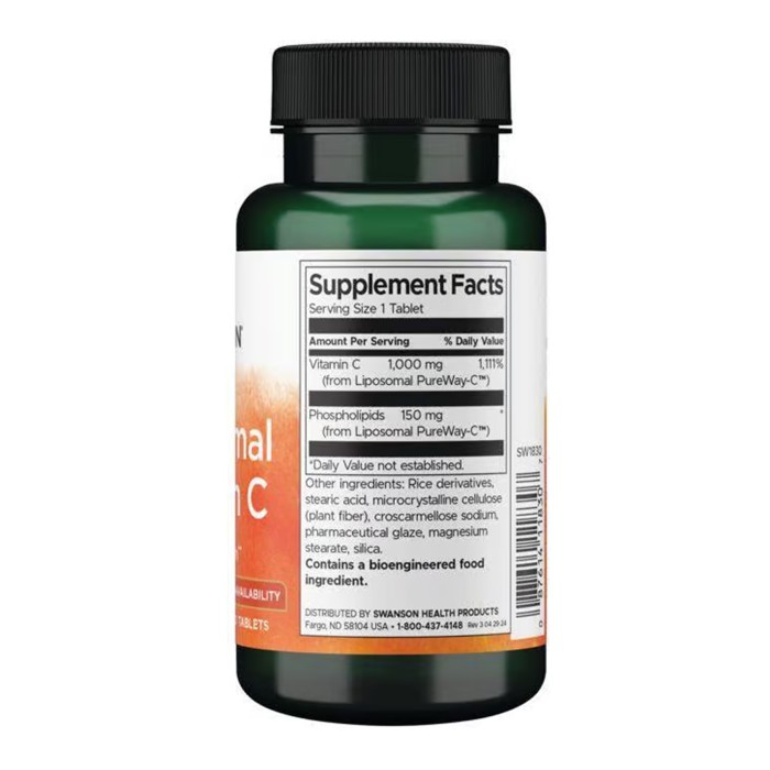 Ліпосомальний вітамін С - висока біодоступність 1000 мг - 60 таблеток