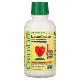 Вітаміни та мінерали ChildLife Liquid Calcium With Magnesium, 473 мл - апельсин