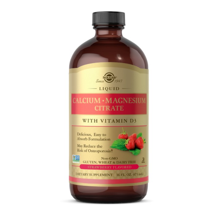 Liquid Calcium Magnesium Citrate with Vitamin D3 - 16 oz Natural Strawberry (Пошкоджена етикетка)