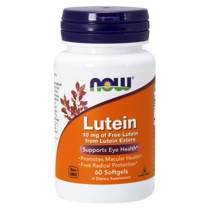 Естественная добавка NOW Lutein 10 mg, 60 капсул